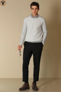 Janu Spor Erkek Chino Pantolon Tailored Fit Siyah